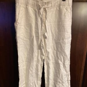 Anne Taylor Loft White Linen Pant
